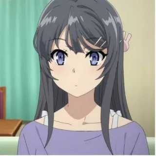 🥬 Mai Sakurajima Rascal Does Not Dream of Bunny Girl Senpai Anime, Garota, Mai Sakurajima, Bunny Girl Senpai, Fofa, Desenho animado telegram sticker