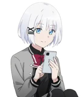 📱 Anime, Postać, Dziewczyna, Telefon, Słodkie, Kreskówka telegram sticker