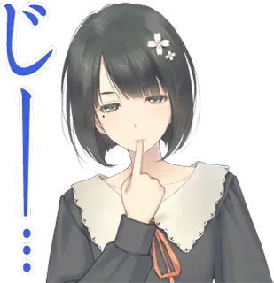 🤔 じー Fille anime, Fleur de cerisier, Rougir, Mignon, Boudeur, Autocollant whatsapp sticker