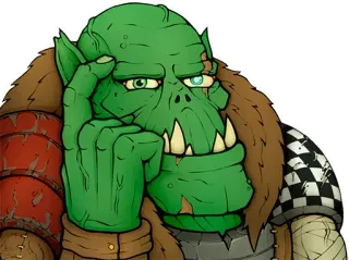 🧠 Орк, Warhammer, 40k, Зеленый, Монстр, Война telegram sticker
