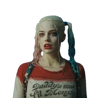 😧 Harley Quinn Suicide Squad Daddy's Lil Monster Harley Quinn, DC Comics, Vilain, Suicide Squad, Margot Robbie, Personnage de BD telegram sticker