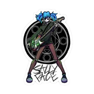 🎸 Sally Face SALLY FACE sally face, gitarre, maske, videospiel, charakter, indie spiel telegram sticker