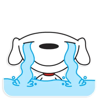 😭 weinen, hund, traurig, tränen, emotional, cartoon telegram sticker