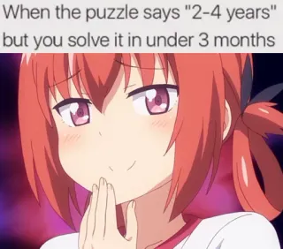 😜 Satania When the puzzle says "2-4 years" but you solve it in under 3 months anime, puzzle, humor, satania, gabriel dropout, meme telegram sticker