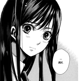 😳 AH. animé, manga, fille, cheveux noirs whatsapp sticker