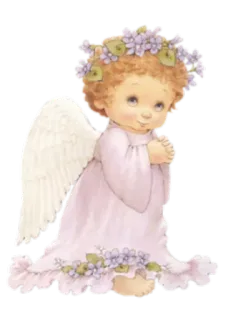 😊 anjo, fofo, querubim, asas, flores telegram sticker