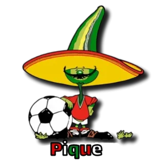 🇲🇽 Pique 1986 FIFA World Cup Pique, mascot, football, soccer, Mexico 1986, World Cup, sombrero, cartoon telegram sticker