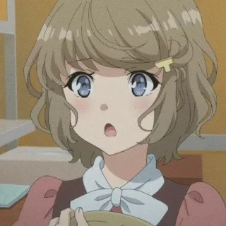 😮 animé, surpris(e), mignon(ne), fille, dessin animé telegram sticker