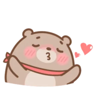 💗 urso, desenho animado, fofo, amor, coração, beijo, animal telegram sticker