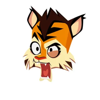 😤 tigre, dibujos animados, animal, enojado, expresión, cara telegram sticker