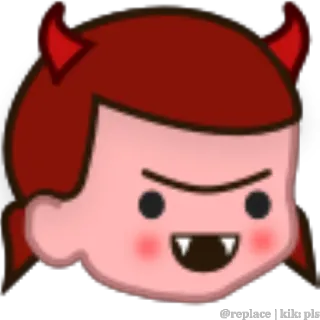 😈 @replace | kik.pls demone, diavolo, Kik, sticker, rosso, cartone animato, malvagio telegram sticker