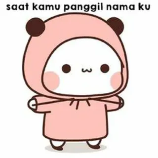 🐻 saat kamu panggil nama ku 可爱, 熊, 卡通, 帽衫 telegram sticker