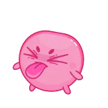 😝 방울, 분홍색, 귀여운, 혀, 만화 telegram sticker