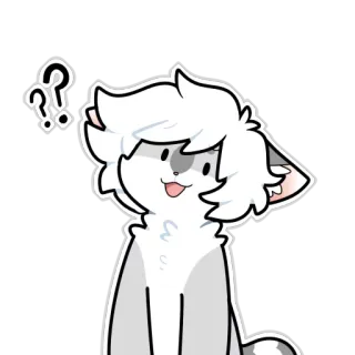 ❓ gato, adesivo, ponto de interrogação, desenho animado, animal telegram sticker