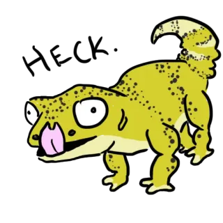 ❤ gecko, lizard, animal, cartoon, yellow, pet telegram sticker