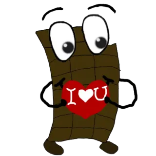 ❤ I <3 U amor, corazón, chocolate, lindo, dibujos animados whatsapp sticker