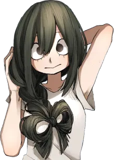🥱 Tsuyu Asui My Hero Academia Anime, My Hero Academia, Tsuyu Asui, Waifu, Dễ thương, Cô gái telegram sticker