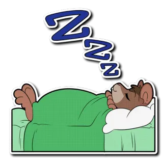 💤 ZZZZ сон, спящий, zzz, мультфильм, животное, милый, мышь, кровать, уставший telegram sticker