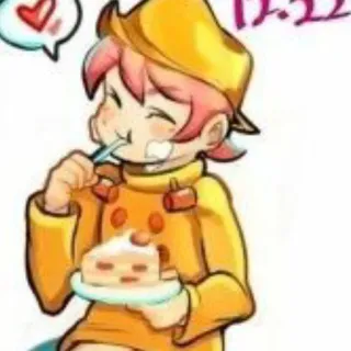 😋 D.22 Anime, Dessin animé, Gâteau, Dessert, Mignon telegram sticker