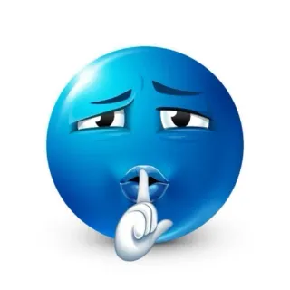 👍 Emoji, Chut, Silence, Secret, Bleu, Doigt, Lèvres, Calme telegram sticker