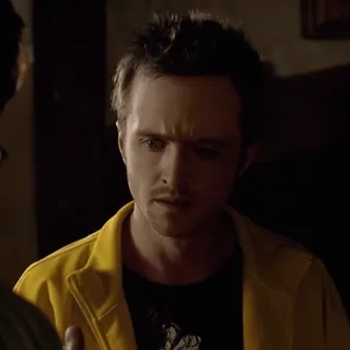 🚬 Jesse Pinkman Breaking Bad jesse pinkman, breaking bad, aaron paul, sad, depressed, expression, reaction, yellow hoodie telegram sticker