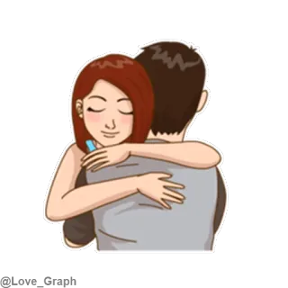 ☺️ hug, couple, love, emotions, relationship telegram sticker