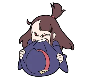 😡 Atsuko Kagari Little Witch Academia Anime, Bruja, Magia, Dibujos animados, Enojada, Mujer, Atsuko Kagari, Little Witch Academia telegram sticker