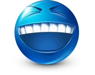 🤩 Emoji, Sonriente, Riendo, Azul, Cara whatsapp sticker