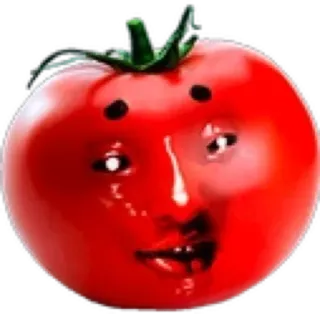 🍅 tomate, fruit, nourriture, légume, drôle, visage, mème, yeux telegram sticker