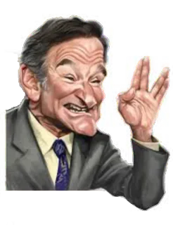 😍 caricature, portrait, robin williams, actor, comedian, celebrity whatsapp sticker