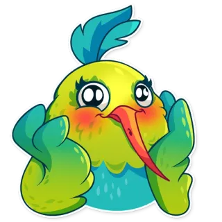 ☺️ vogel, schattig, kawaii, cartoon, sticker, dier telegram sticker