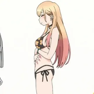 🥟 anime, bikini, swimsuit, blonde hair, woman telegram sticker