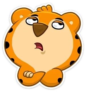 🙄 tigre, dessin animé, animal, autocollant, drôle, mignon, expression telegram sticker