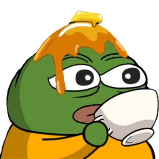 🚽 Pepe the Frog เปเป้, กบ, มีม, มีมอินเทอร์เน็ต, เนย, ชา, ดื่ม telegram sticker