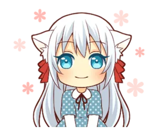 🌼 Anime, Chibi, Kawaii, Katzenohren, Süß, Manga, Charakter telegram sticker