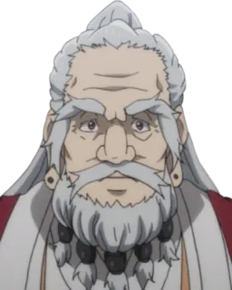 😳 anime, old man, white hair, beard, character telegram sticker