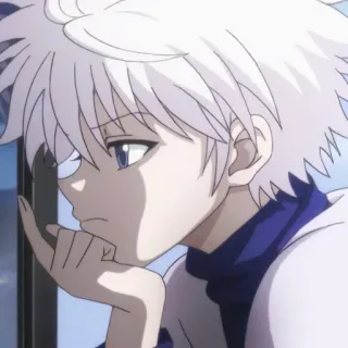 ⚡️ Killua Zoldyck Hunter x Hunter Аниме, Парень, Думает, Задумчивый, Киллуа, Киллуа Золдик, Hunter x Hunter telegram sticker