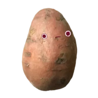 😕 картофель, овощ, еда, глаза, смешной, милый telegram sticker