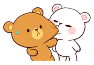 😘 ursos, desenho animado, beijando, fofo, carinhoso telegram sticker