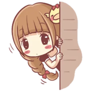 🙊 만화, 귀여운, 소녀, 애니메이션, 카와이, 숨는 telegram sticker