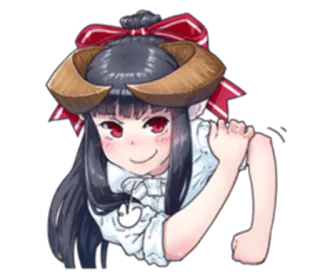 😏 Anime, Demone, Ragazza, Corna, Kawaii, Carino telegram sticker