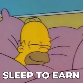 💰 Homer Simpson The Simpsons SLEEP TO EARN Homer Simpson, Sommeil, Dessin animé, Drôle, Paresseux, Simpsons, Animé telegram sticker