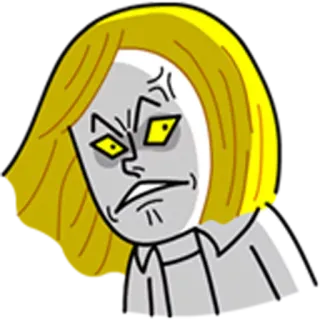 😕 การ์ตูน, โกรธ, หน้า, สีหน้า, ภาพประกอบ telegram sticker