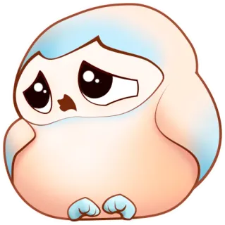 🥺 sowa, ptak, uroczy, kreskówka, smutny, oczy telegram sticker