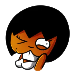 😉 kartun, karakter, lucu, oranye, animasi telegram sticker