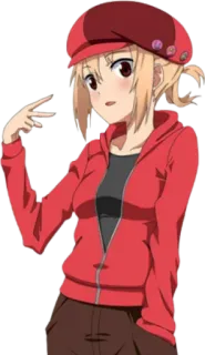 ✌️ аниме, девушка, мультфильм, персонаж, знак мира, улыбка telegram sticker
