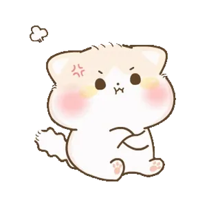 😤 злой, милый, мультфильм, животное, собака, каваий, чиби whatsapp sticker