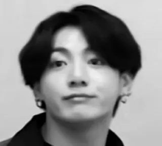 😋 Jungkook jungkook, kpop, bts, cantante, ídolo, blanco y negro telegram sticker