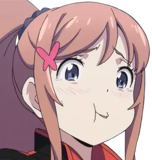 🤭 anime, girl, pout, cute, character telegram sticker