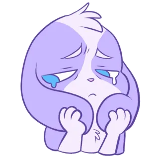 😢 buồn, hoạt hình, chó con, khóc, dễ thương, nhãn dán, cảm xúc telegram sticker